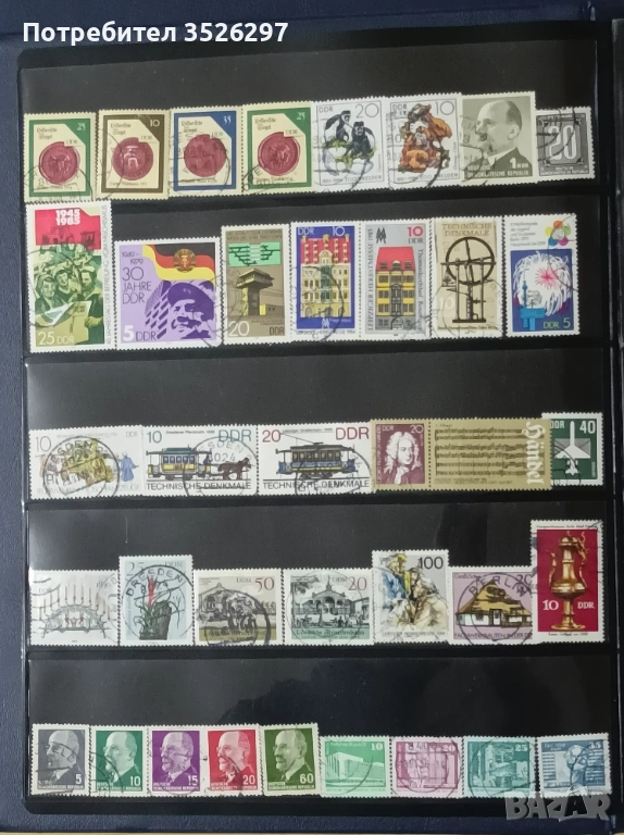 Колекция от 88 пощенски марки от бившата ГДР, снимка 1