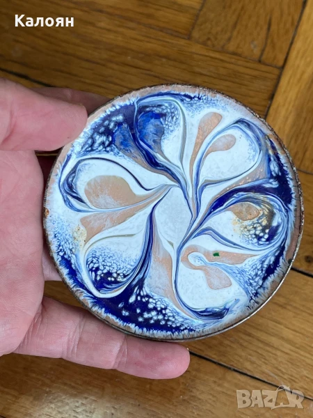 Емайлирана метална чинийка декоративна , снимка 1