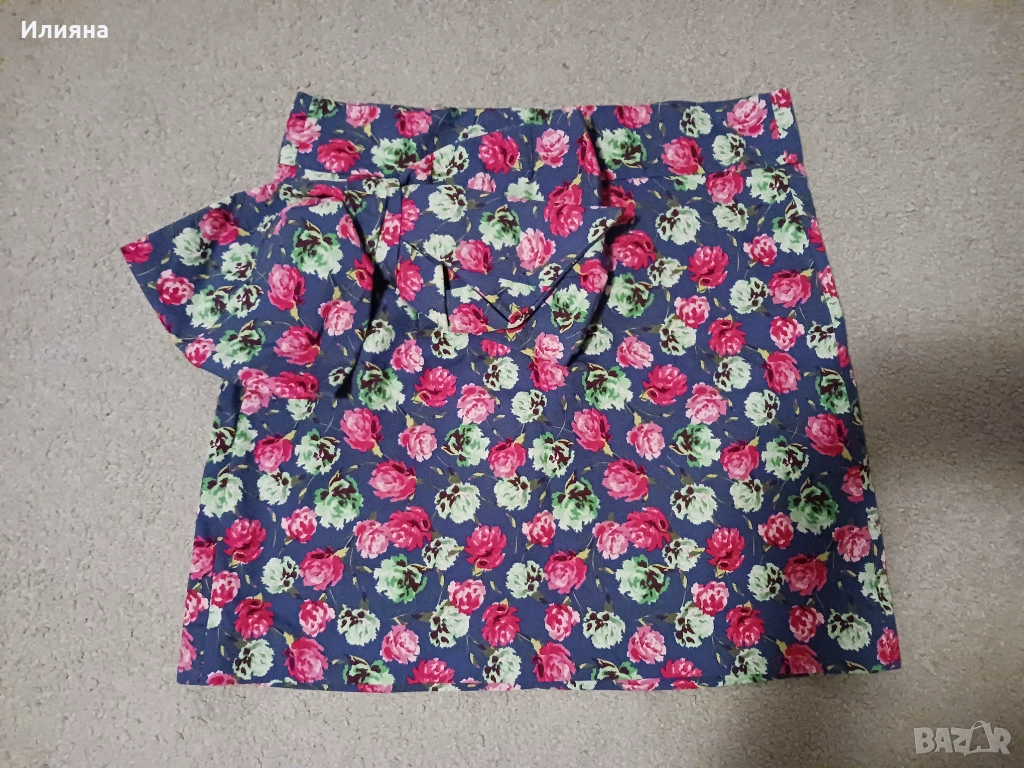 Нова пола на Zara с панделка и рози, снимка 1