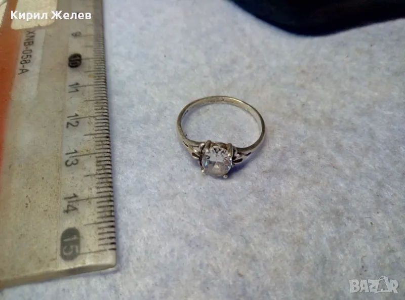 СКЪПОЦЕНЕН СРЕБЪРЕН ПРЪСТЕН СРЕБРО 925 с ЮВЕЛИРНО ФАСЕТИРАН БЛЕСТЯЩ ЦИРКОН 48961, снимка 1