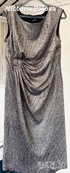 Коктейлна златисто- сребриста  рокля  LAURA , снимка 1