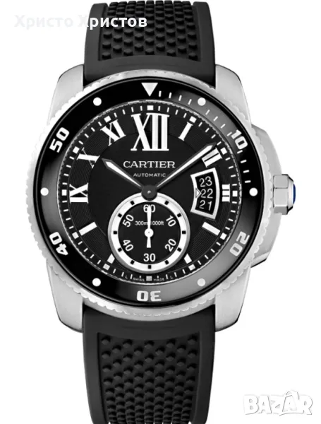 Мъжки луксозен часовник Cartier Calibre de Cartier Diver Steel Rubber Watch W7100056, снимка 1