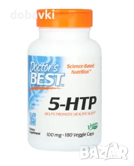 Doctor's Best, 5-HTP, 100 mg, 180 Veggie Caps, 5-хидрокситриптофан, снимка 1