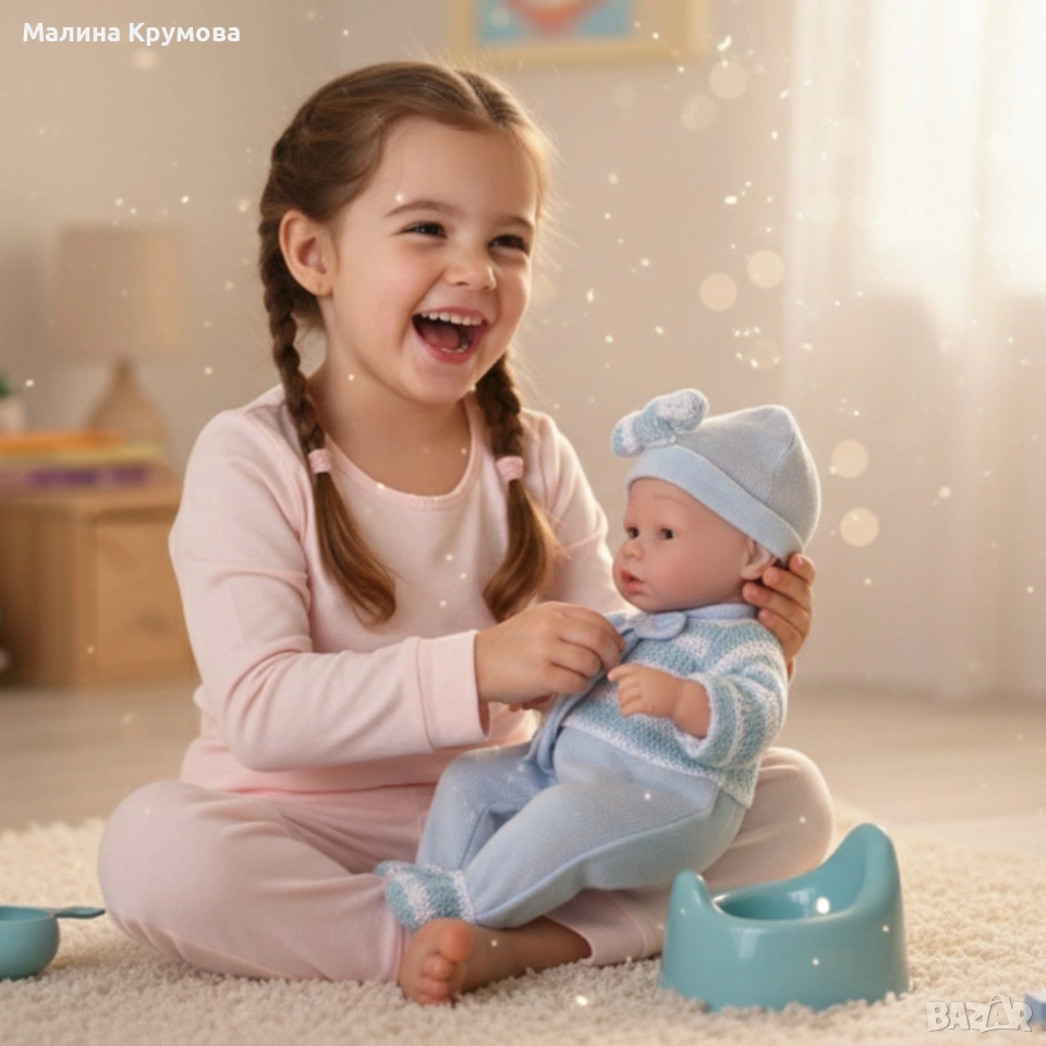 Реалистично бебе с аксесоари - 39см, снимка 1