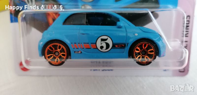 💕🧸Hot Wheels 24 Fiat 500 е COMPACT KINGS син, снимка 1