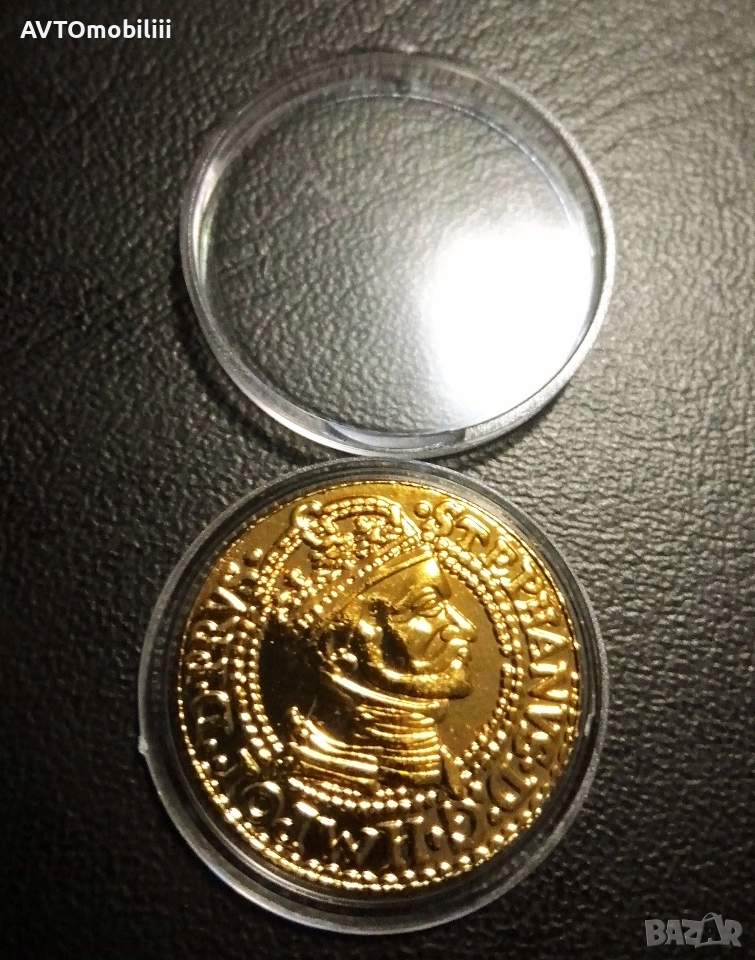 Позлатена полска монета 1584 г Стефан Батори, снимка 1