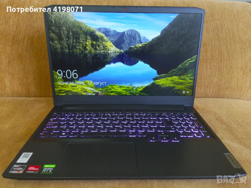 Спешно: IdeaPad Gaming 3 15ACH6, Nvidia RTX 3050 4GB, Ryzen 7 5800H, 16GB RAM, 512GB NVMe, снимка 1