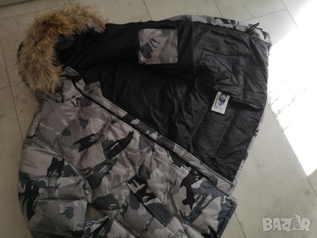 Намалена Canada Goose мъжко яке парка/ шуба 3XL, сив камуфлаж, пух, снимка 17 - Якета - 45250140