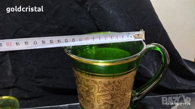 стари стъклени чаши и кана Чехословакия , снимка 5 - Антикварни и старинни предмети - 52261970