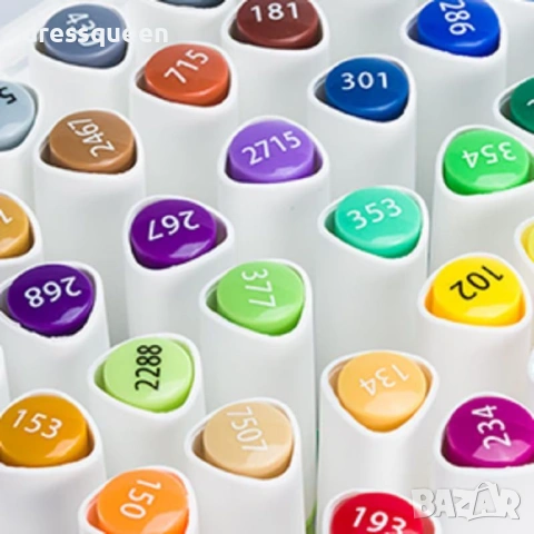 4724 Комплект професионални маркер-писалки с двоен връх и луксозна PVC кутия за организиране, снимка 4 - Рисуване и оцветяване - 53778405