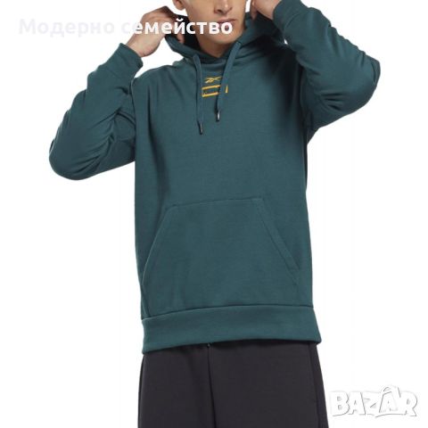 Мъжко спортно горнище reebok identity thermowarm graphene cotton hoodie green, снимка 1 - Суичъри - 46737557