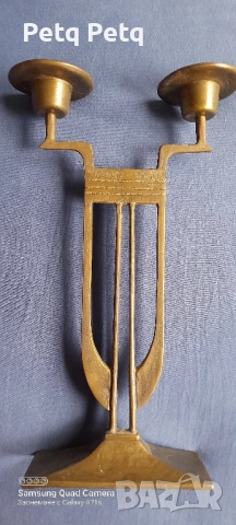 бронзов масивен стар свещник 