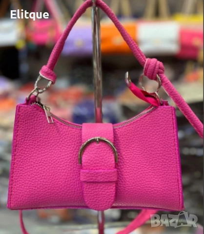 Малка дамска кожена чанта с цип, голямо разнообразие от цветове, снимка 2 - Чанти - 52864385