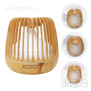 Ултразвуков арома дифузер 500 мл, Овлажнител за въздух, Светло дърво