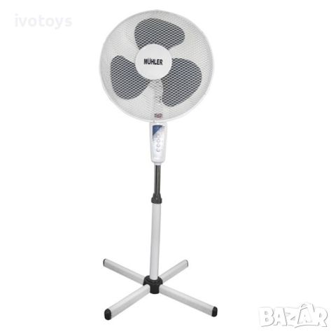 Вентилатор на стойка 16''Muhler FM-4040, 40W, Бял/Сив, снимка 1 - Вентилатори - 37662268