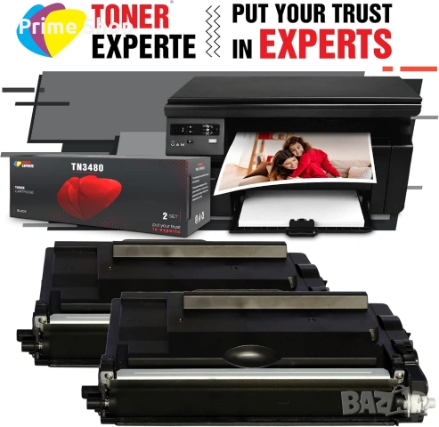 К-кт 2бр съвместим тонер за Brother TN3480/ TN3430, Черен, TONER EXPERTE, снимка 3 - Принтери, копири, скенери - 53565420