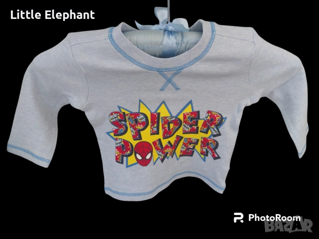 Блузка с дълъг ръкав за 3-6 мес момченце"Marvel Spider power",Англия/нова