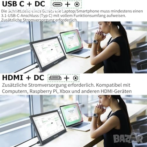 Showscreen преносим монитор 17.3″ Full HD 60Hz с говорители, снимка 3 - Монитори - 53247983