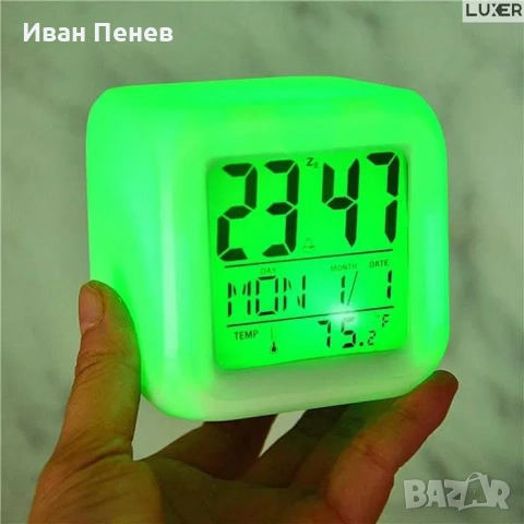 Светещ LED будилник/часовник, снимка 5 - Други - 52596842