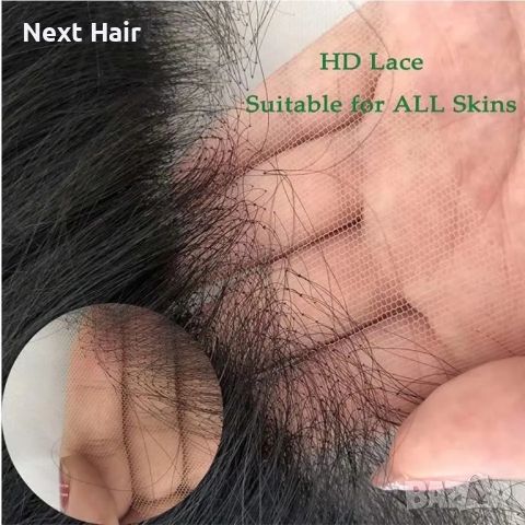 Черна лейс фронт естествена коса перука на път, снимка 5 - Аксесоари за коса - 45394422