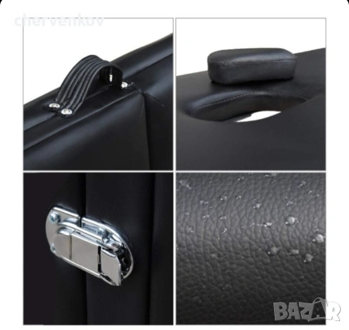 трисекторна козметична масажна кушетка алуминиева черна масажно легло, снимка 11 - Кушетки - 53165988