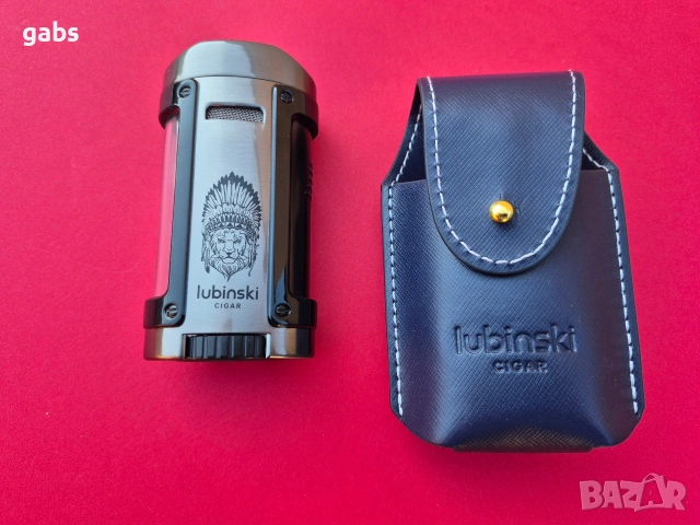 Луксозен комплект lubinski,запалка за пури с калъф