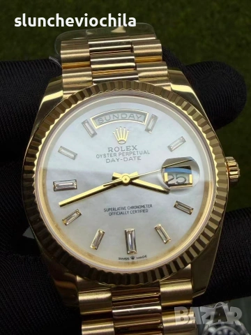 Часовник Rolex Day-Date 40 president 18k gold Baguette Diamond