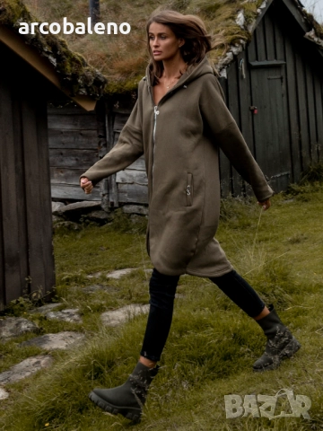 Дълъг дамски преходен суичър с качулка и цип Tina, 2цвята , снимка 15 - Суичъри - 52931180