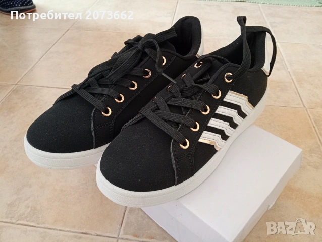 Дамски кецове 38 номер черни и бежово , снимка 6 - Маратонки - 54193216