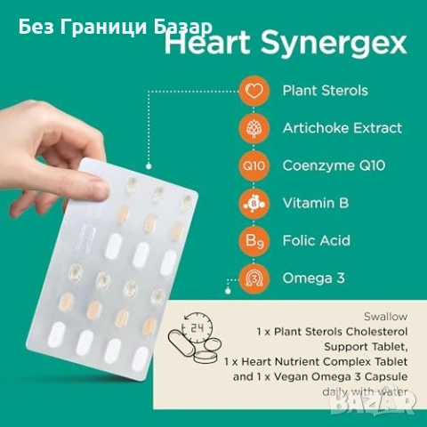 Нов Веган комплекс за сърдечно здраве омега 3 стероли 28 дневна доза, снимка 6 - Други - 53572108