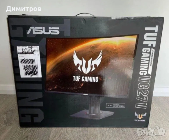 Продавам почти неизползван 27-инчов геймърски монитор ASUS TUF Curved WQHD 165Hz 1ms