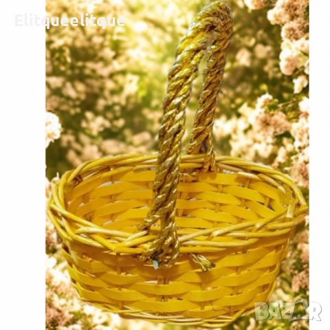 Декоративна плетена кошница за Великден, снимка 3 - Други - 52218233