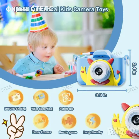  Детски фотоапарат STELS Z200, Селфи камера, Full HD видео, Игри, снимка 10 - Образователни игри - 49827080
