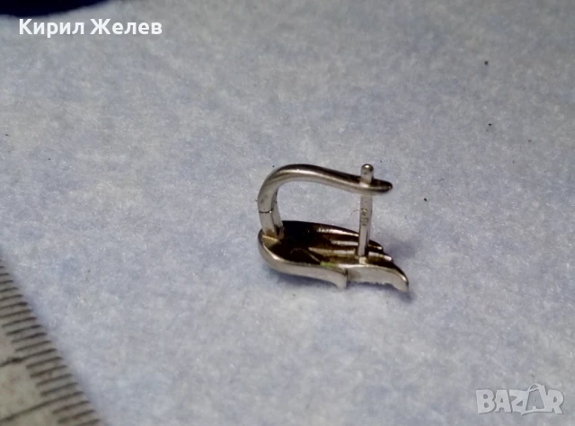 КРАСИВА ЕМАЙЛИРАНА СРЕБЪРНА ОБЕЦА КРИЛЦЕ РОДИРАНО СРЕБРО 925 с ЦИРКОНЧЕТА 38804, снимка 3 - Обеци - 50535993