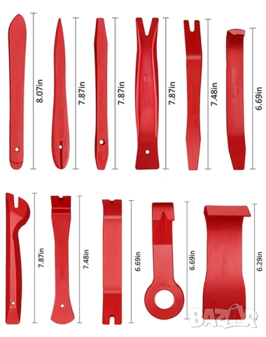 Комплект за разглобяване интериор на автомобил - 12 части / червен, снимка 7 - Аксесоари и консумативи - 51247942