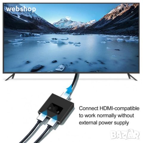 Двупосочен HDMI суич 4К , Splitter за компютри и монитори, снимка 4 - Друга електроника - 45591514