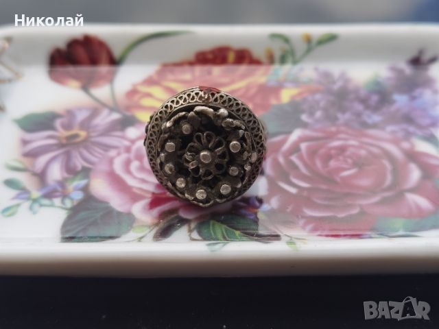 Възрожденски сребърен пръстен филигран, снимка 7 - Други ценни предмети - 45381903