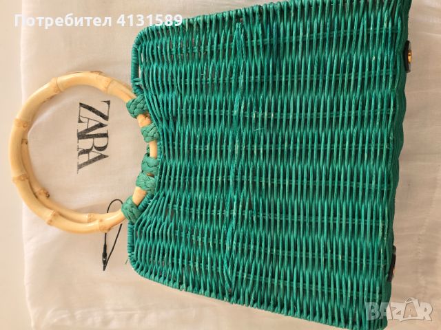 зелена чанта, Zara, снимка 1 - Чанти - 46219968