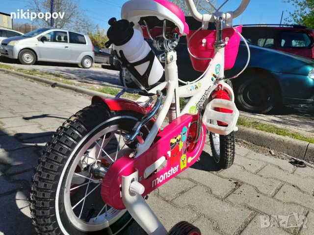 MONI Велосипед 12" 1281 розов, снимка 2 - Велосипеди - 53759033