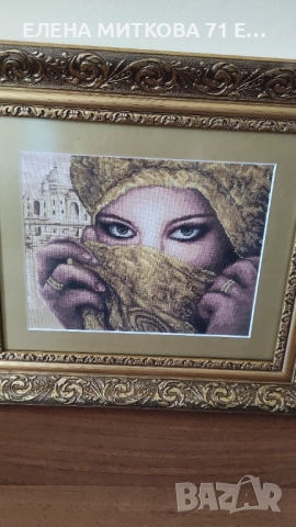 Гоблен "Шехерезада"в богато орнаментирана рамка с паспарту и антирефлексно стъкло, снимка 4 - Гоблени - 51790439