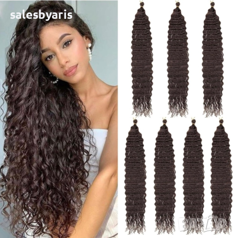 Samtress Ocean Wave Crochet Hair: удължения 76см, дълбоки вълни , снимка 1 - Аксесоари за коса - 45063938