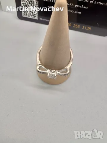 Сребърен пръстен с мойсанит (Диамант) 0.5 карата, снимка 4 - Пръстени - 50101893