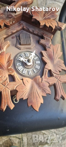 дървен немски часовник с кукувица , снимка 4 - Антикварни и старинни предмети - 52863676