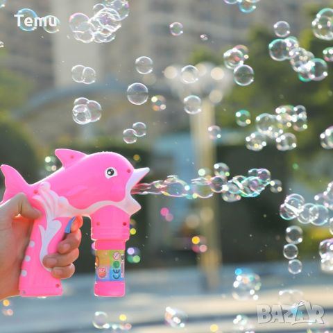 Пистолет риба за сапунени балончета със звукови и светлинни ефекти