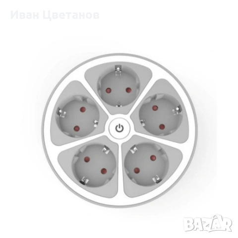 Кръгъл разклонител Muhler с ключ 5 гнезда, 1,5 метра