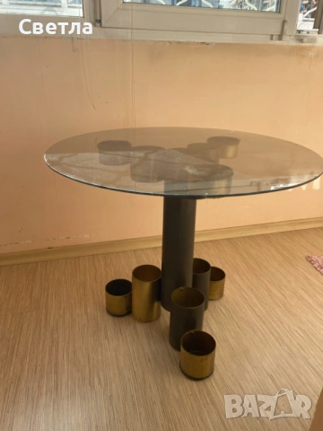 Винтидж дизайнерска маса, уникат, закупена от Франция, снимка 4 - Антикварни и старинни предмети - 53310786