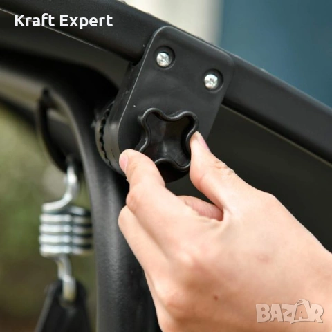 Градинска люлка със сенник – метална конструкция, 170×110×153 см, черна, снимка 6 - Градински мебели, декорация  - 53699251