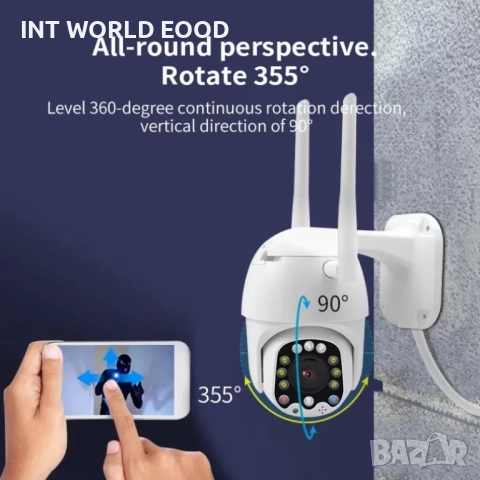 Hawk Eye X12 12LED WiFi IP 2MP Камера PTZ Сензор за движение Аларма Нощно виждане YCC365 Plus APP, снимка 4 - IP камери - 52063087