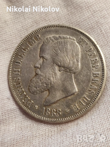 2000 Рейс 1888 г. Бразилия (сребро), снимка 2 - Нумизматика и бонистика - 52027934