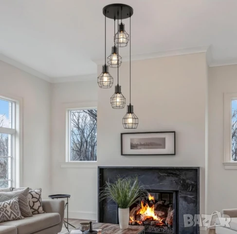 ПРОМО ! FORCOSO Дизайнерска висяща лампа с 5 осветителни тела !